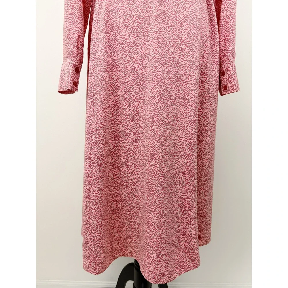Rachel Parcell Long Sleeve Shirtdress Size L Pink Cheetah Animal Print Tie Waist - Picture 8 of 11